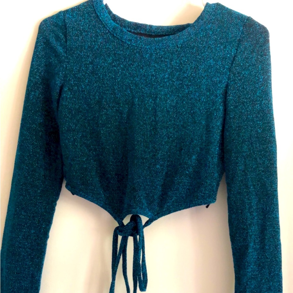 Blue glitter crop top